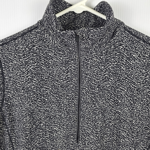 Lululemon Women's Outrun 1/2 Zip Running Luon Ripple Jacquard Black White Size ? - Picture 4 of 16